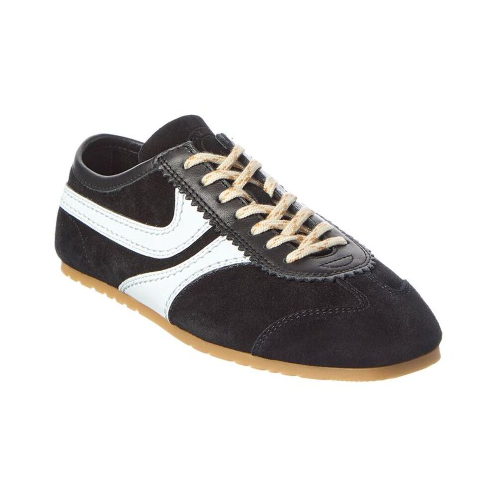 Dries Van Noten Suede & Leather Paneled Sneaker, Black